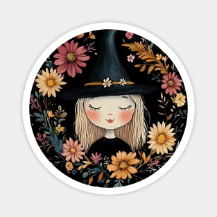 Ethereal Blonde Witch Art – Soft & Dreamy Magic Illustration Magnet